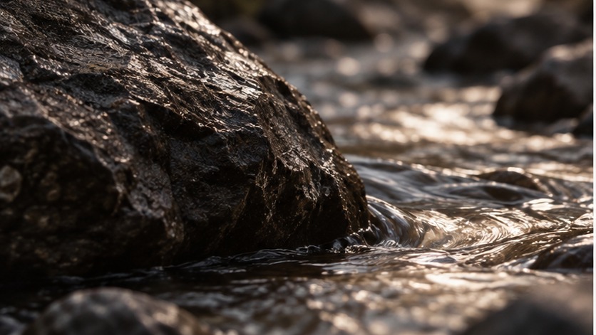Roccia scura e acqua